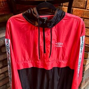 Umbro Red and Black Windbreaker